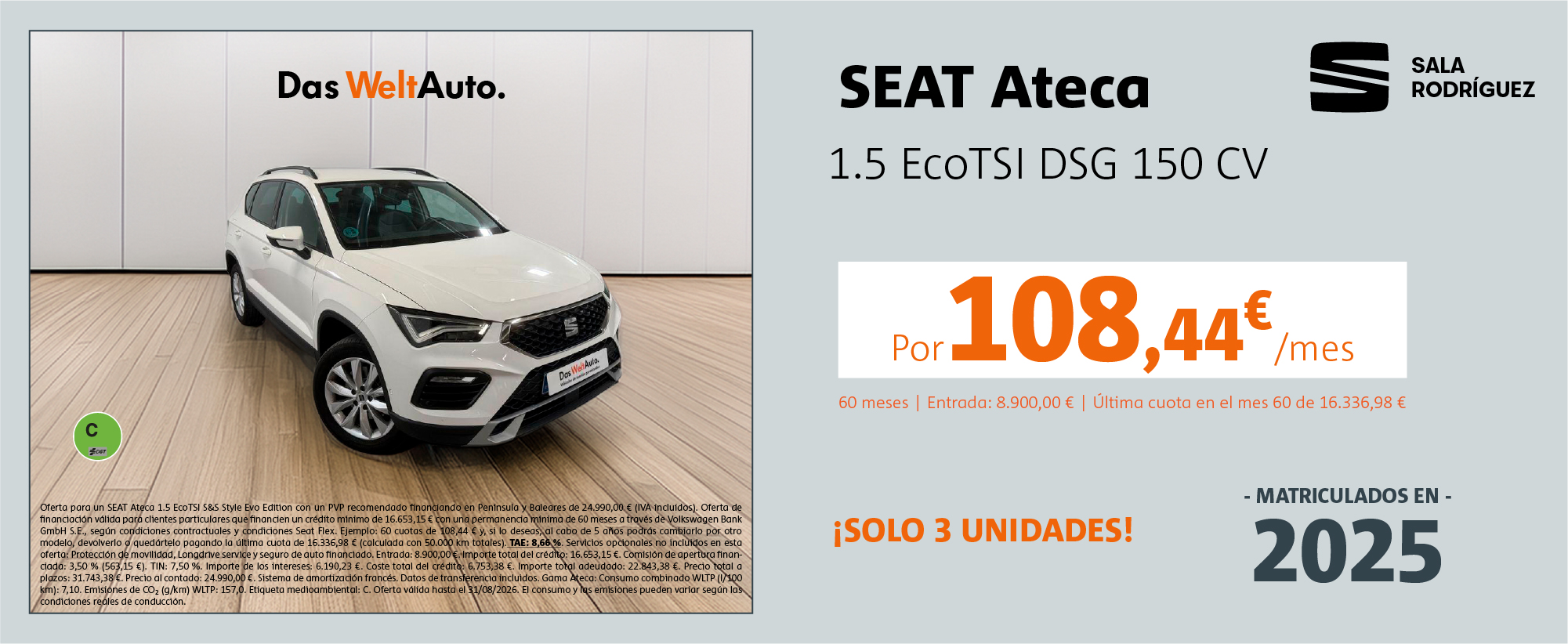 SEAT Ateca EcoTSI por 108€/mes*